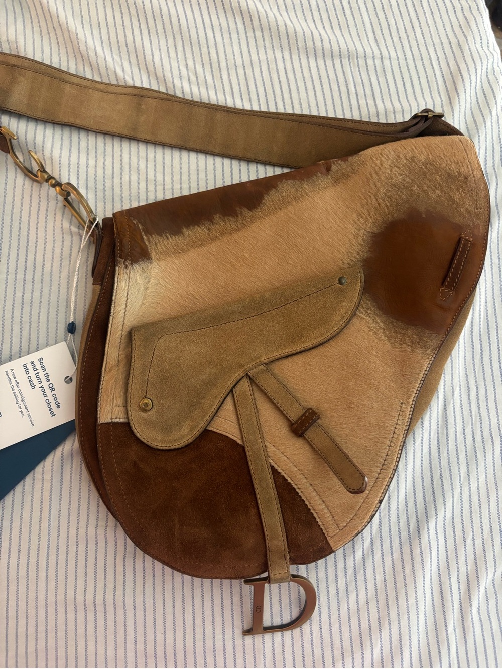 Dior Patchwork Saddle Messenger Bag - Brown & Tan - Picture 10 of 11